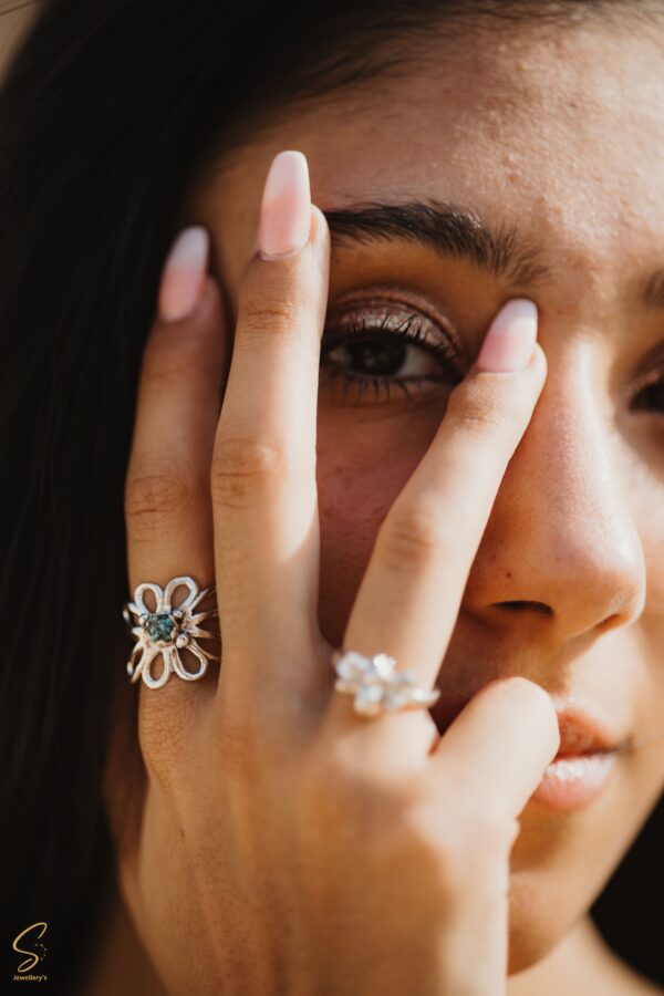 Flowery Turquoise ring